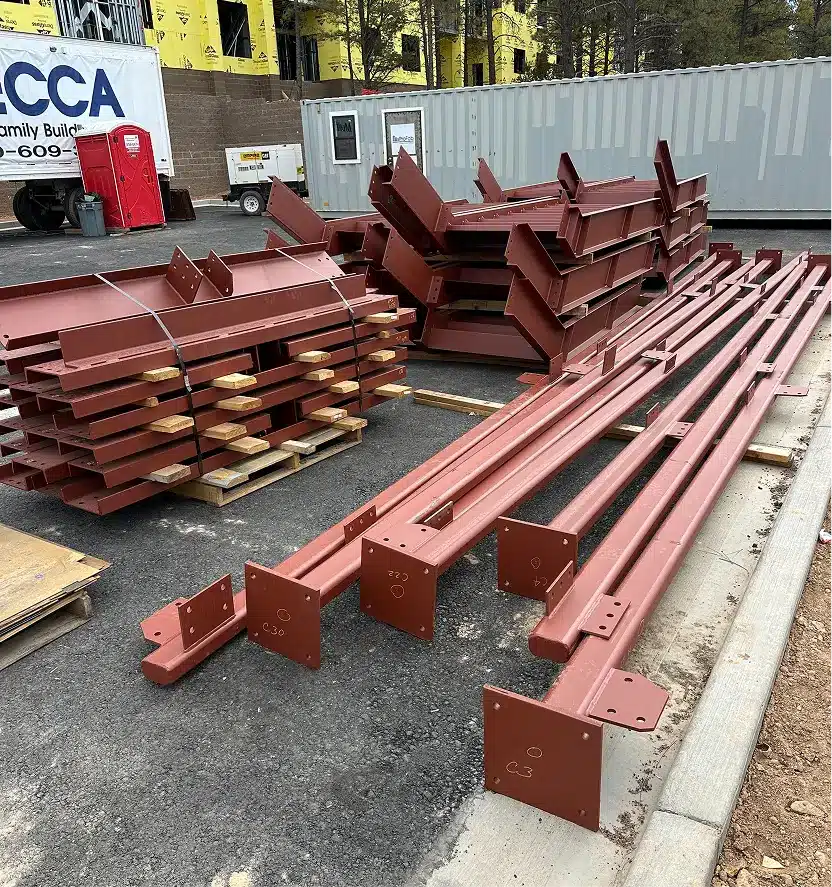 Red Beams Ready for Install