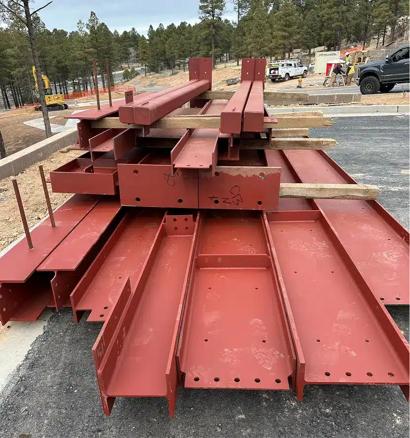 Red Steel Beams for Fabrication